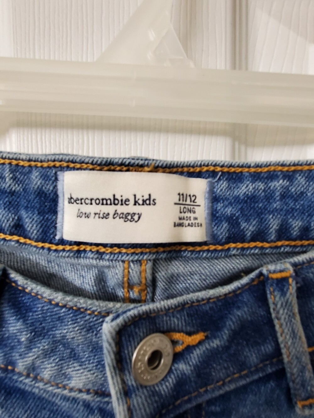 abercrombie kids Girls Light Blue Low-rise Baggy Jeans Size 11/12 Long - Picture 3 of 4